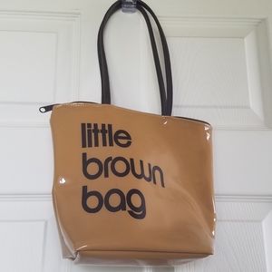 Bloomingdales Little Brown Bag Vinyl with Zipper Made in New York City